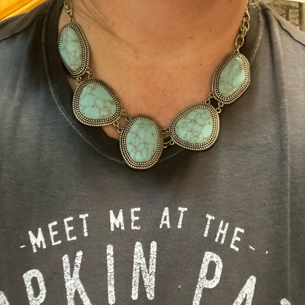 Premier Designs convertible turquoise necklace/earrings set - Picture 8 of 11